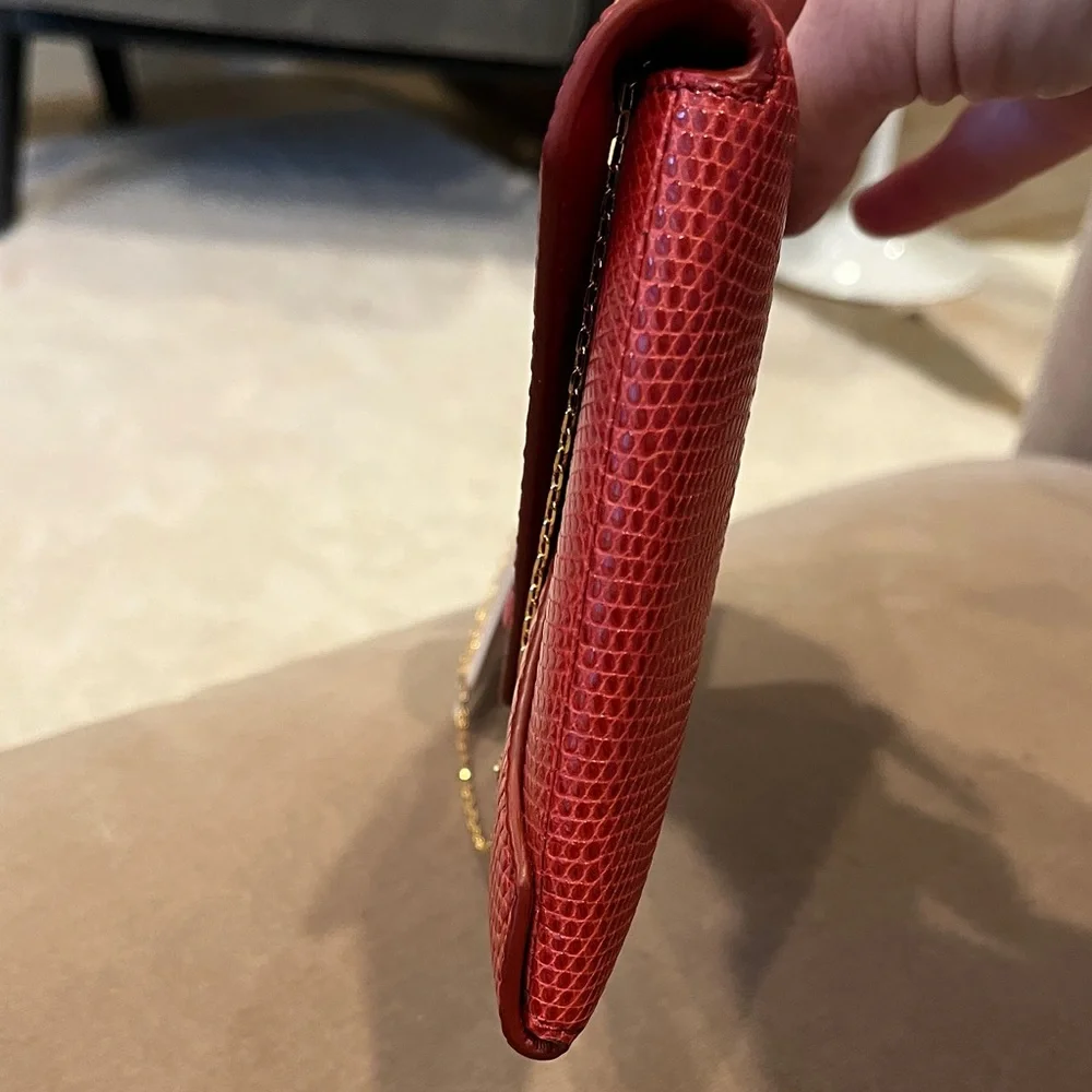 The Row Vibrant Red Clutch with Gold Chain - Picture 7 of 9